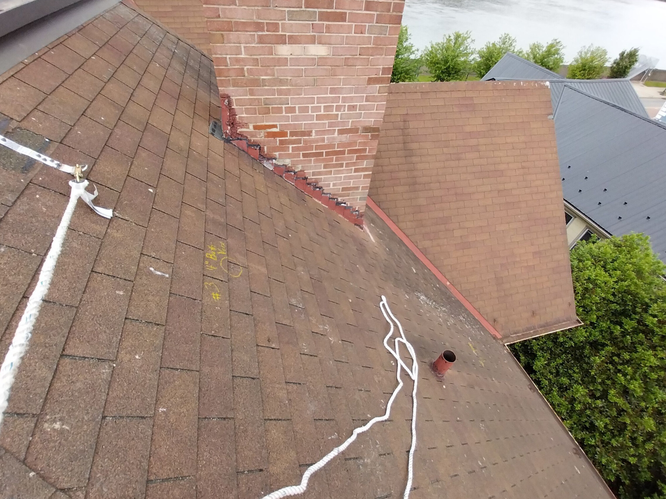 Old shingles and chimney flashing on Maclay-Wolverton Mansion