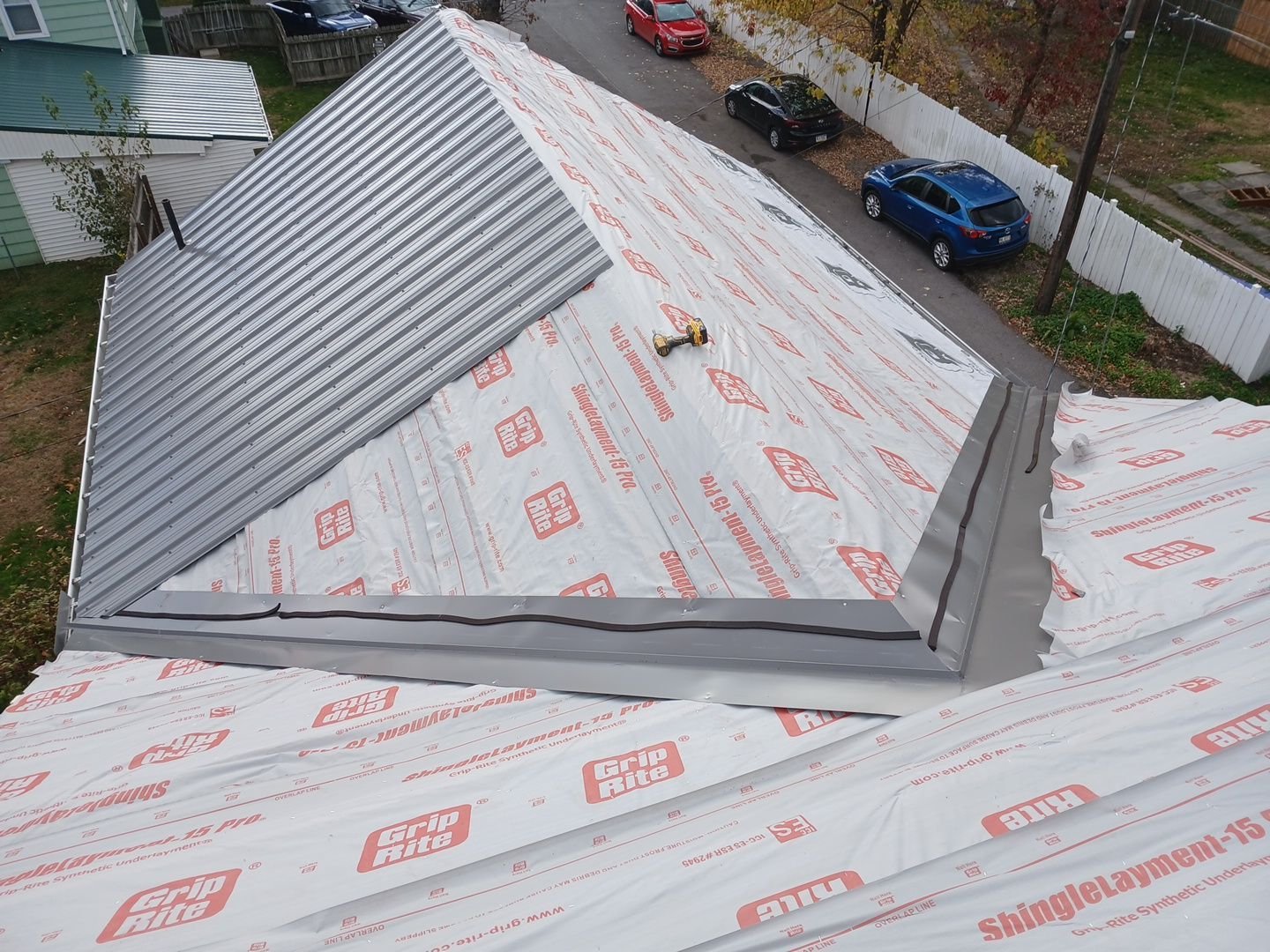 Metal roof installation, Sunbury, PA