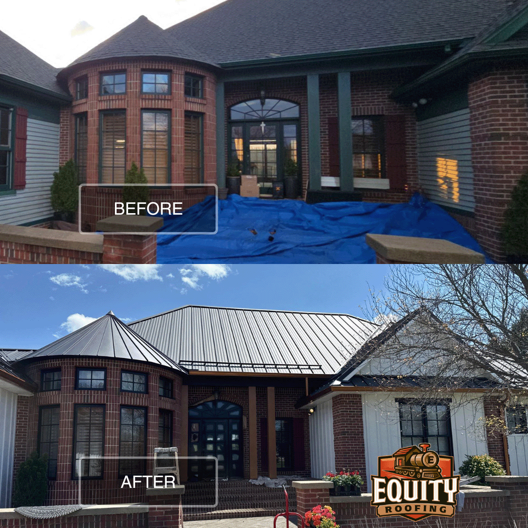 Before and after standing seam metal roof replacement in Niles, Michigan (4)-1