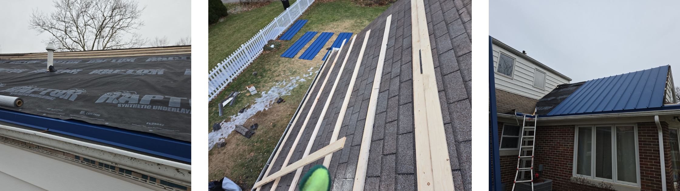 metal roof overlayed an old shingle roof in Elkhart, Indiana