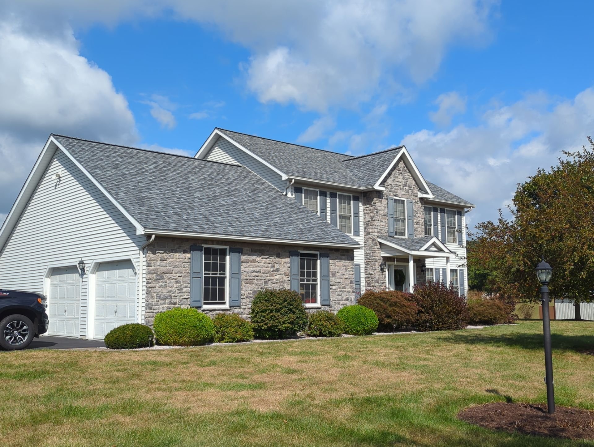Danville PA shingle roof replacement using Owens Corning Duration in Slatestone Gray