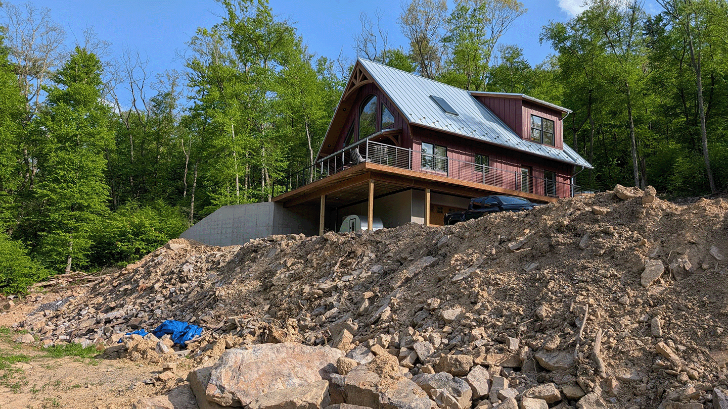 Galvaume standing seam metal roof in the sun