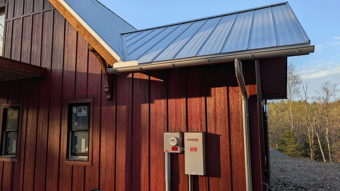 Gavalume standing seam metal roof close up
