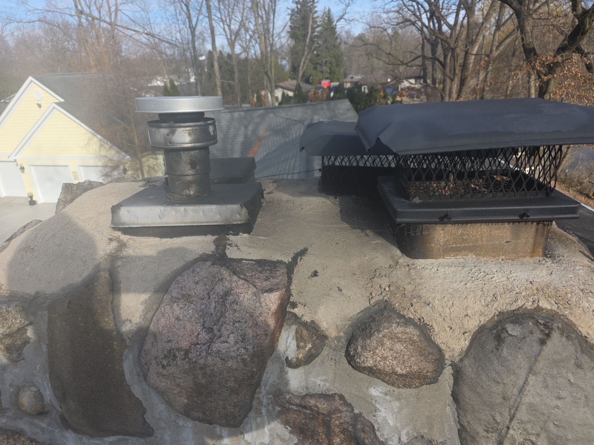 Leaking from stone chimney in Indiana