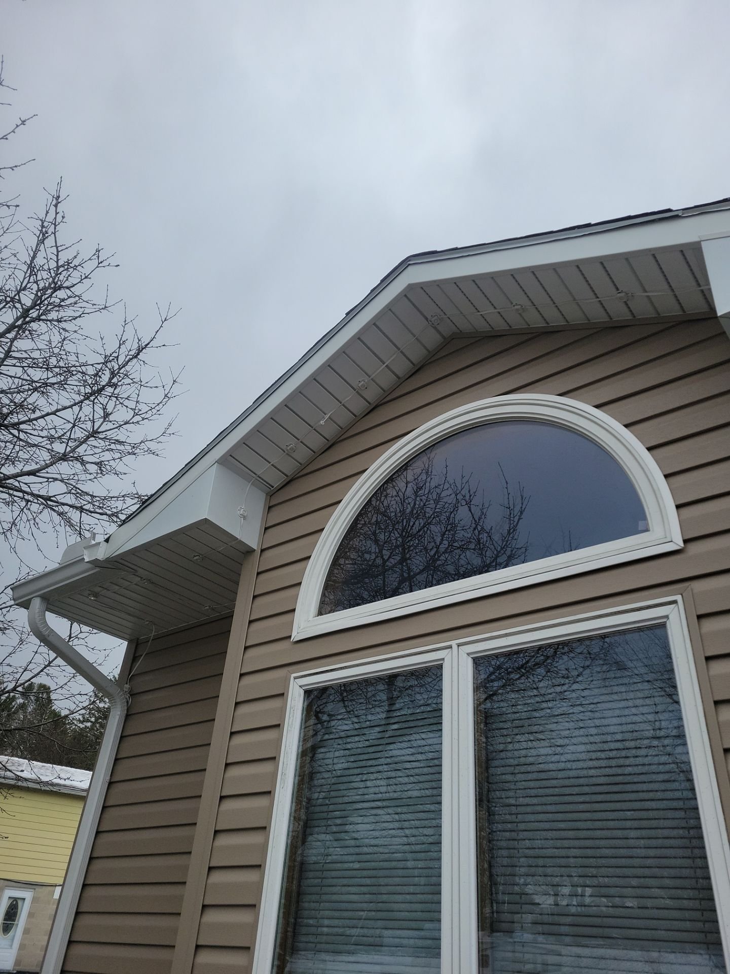 New soffit with GOVEE lights on Elysburg PA home