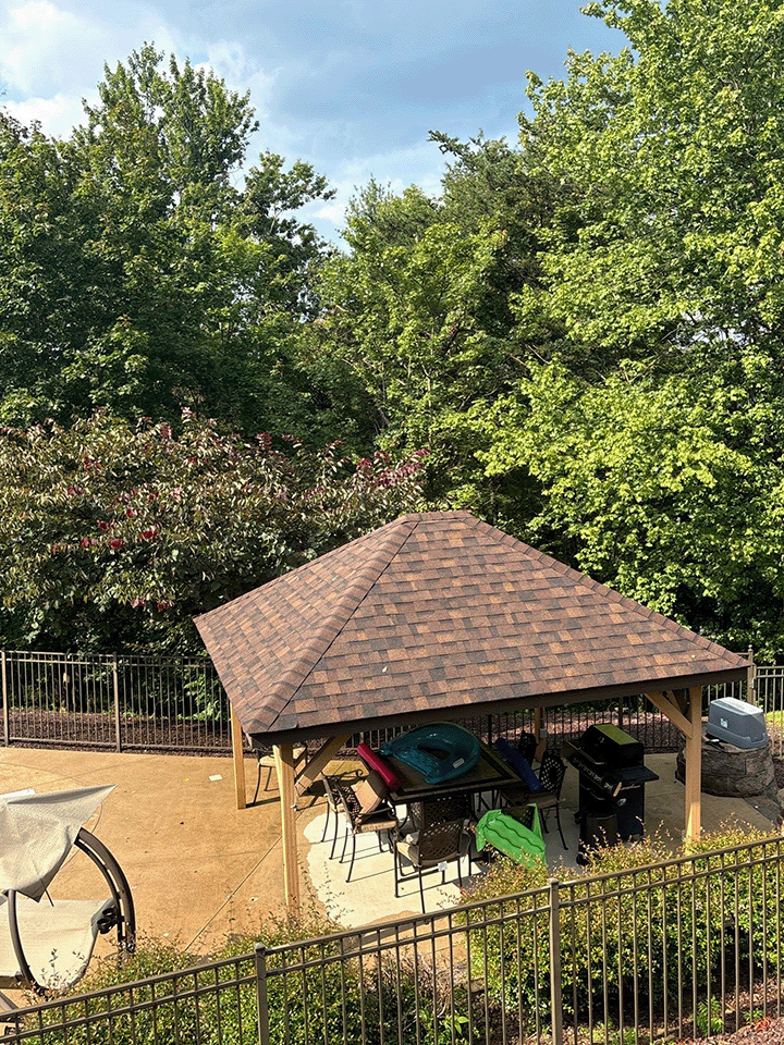 Patio roof replacement in Williamsport by Equity Roofing using Owens Corning Duration shingles in Brownwood