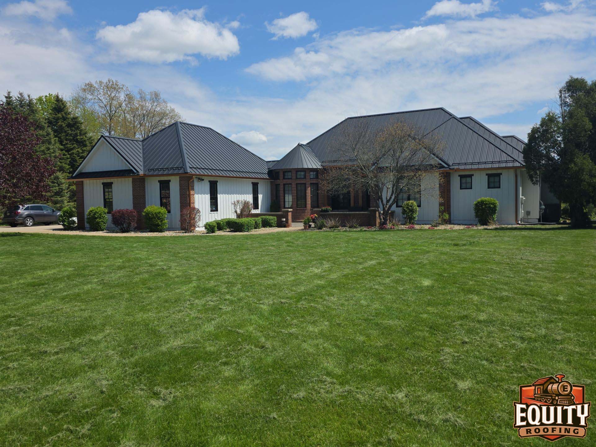 Roof replacement with James Hardie Siding and Copper Gutters in Michigan