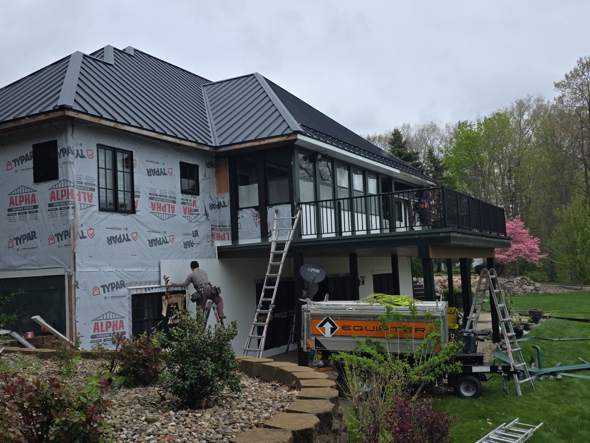 Siding replacement in progress for Michigan home