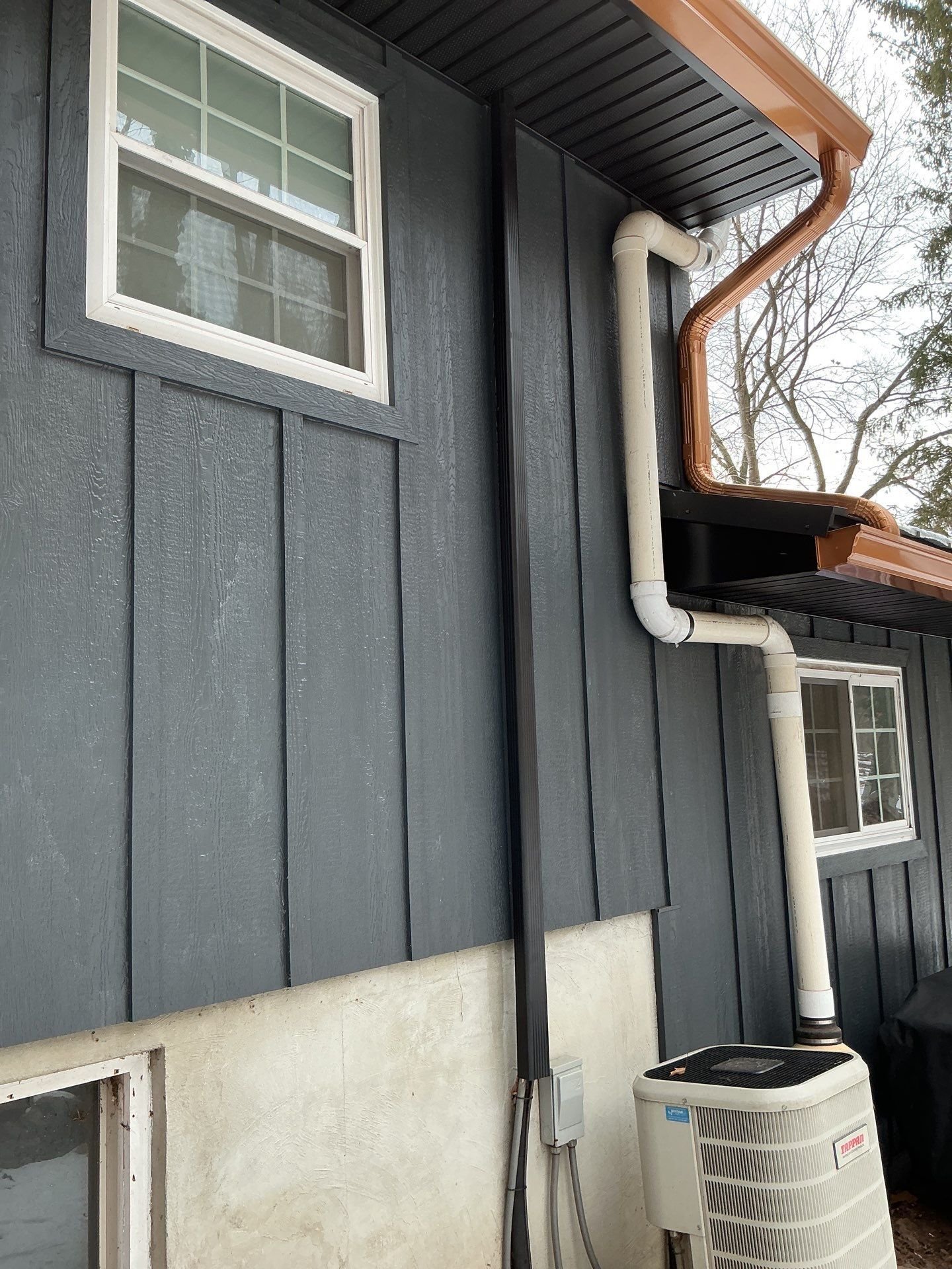 LP SmartSide siding and  6" K-style gutters in copper for Williamsport PA home