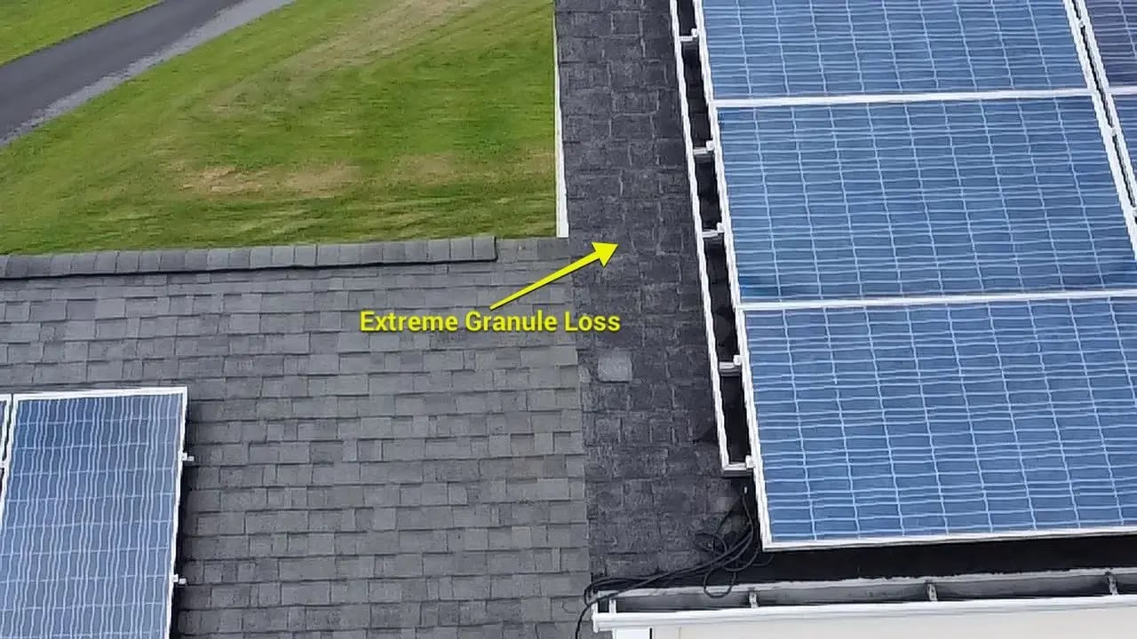 extreme granule loss on New Columbia PA home