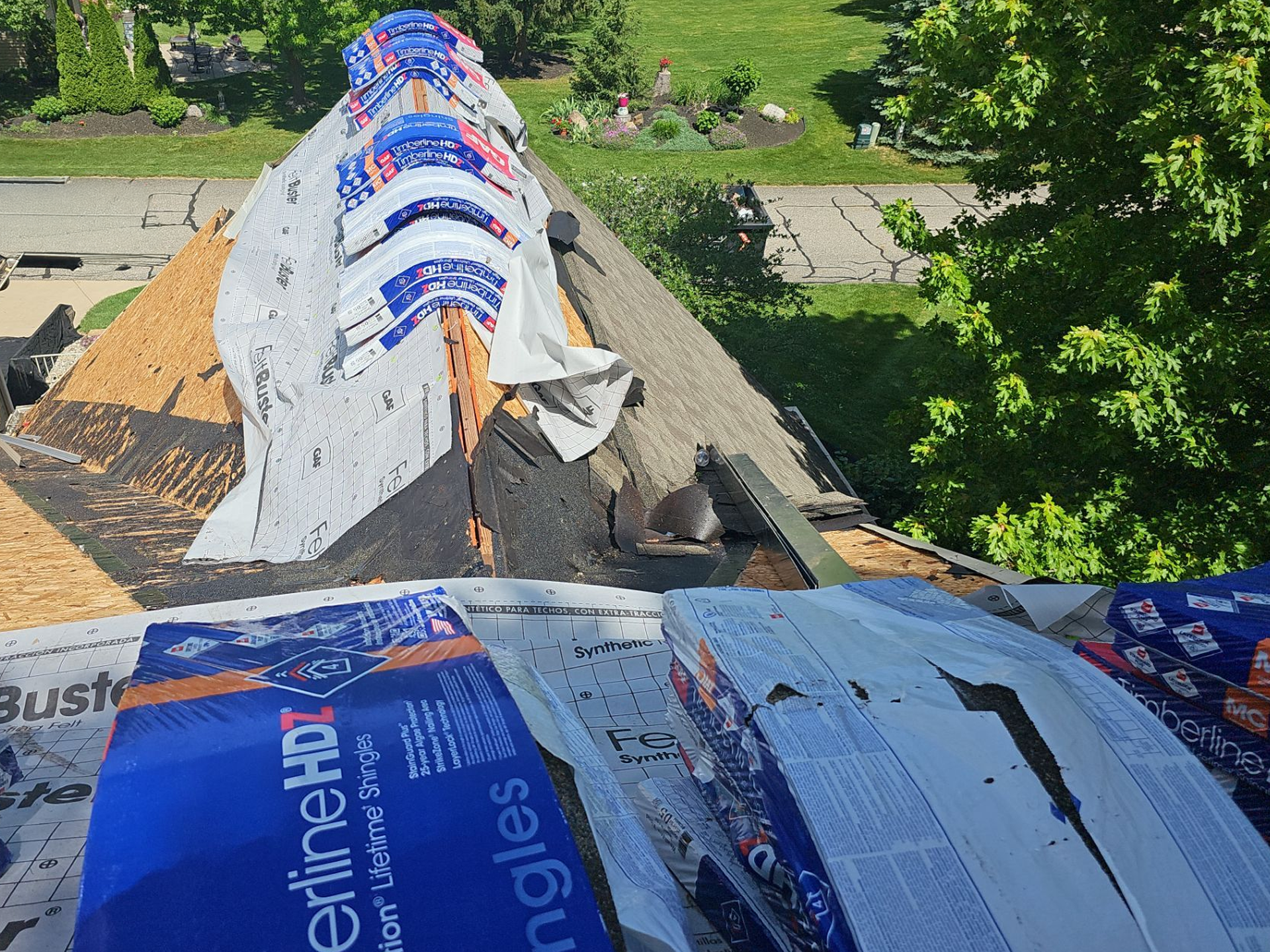 roof replacement in progress for HOA home in Mishawaka, Indiana