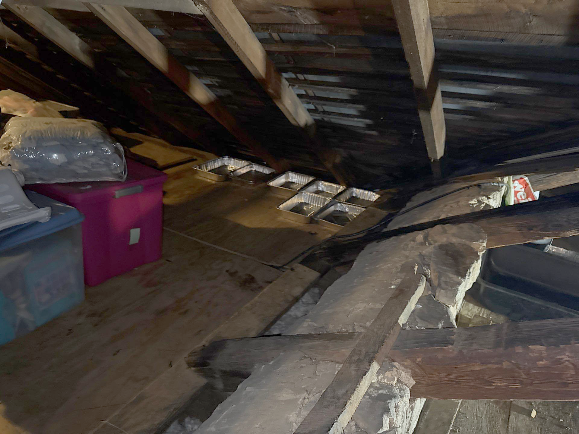 old standing seam Pennsylvania roof with active leaks