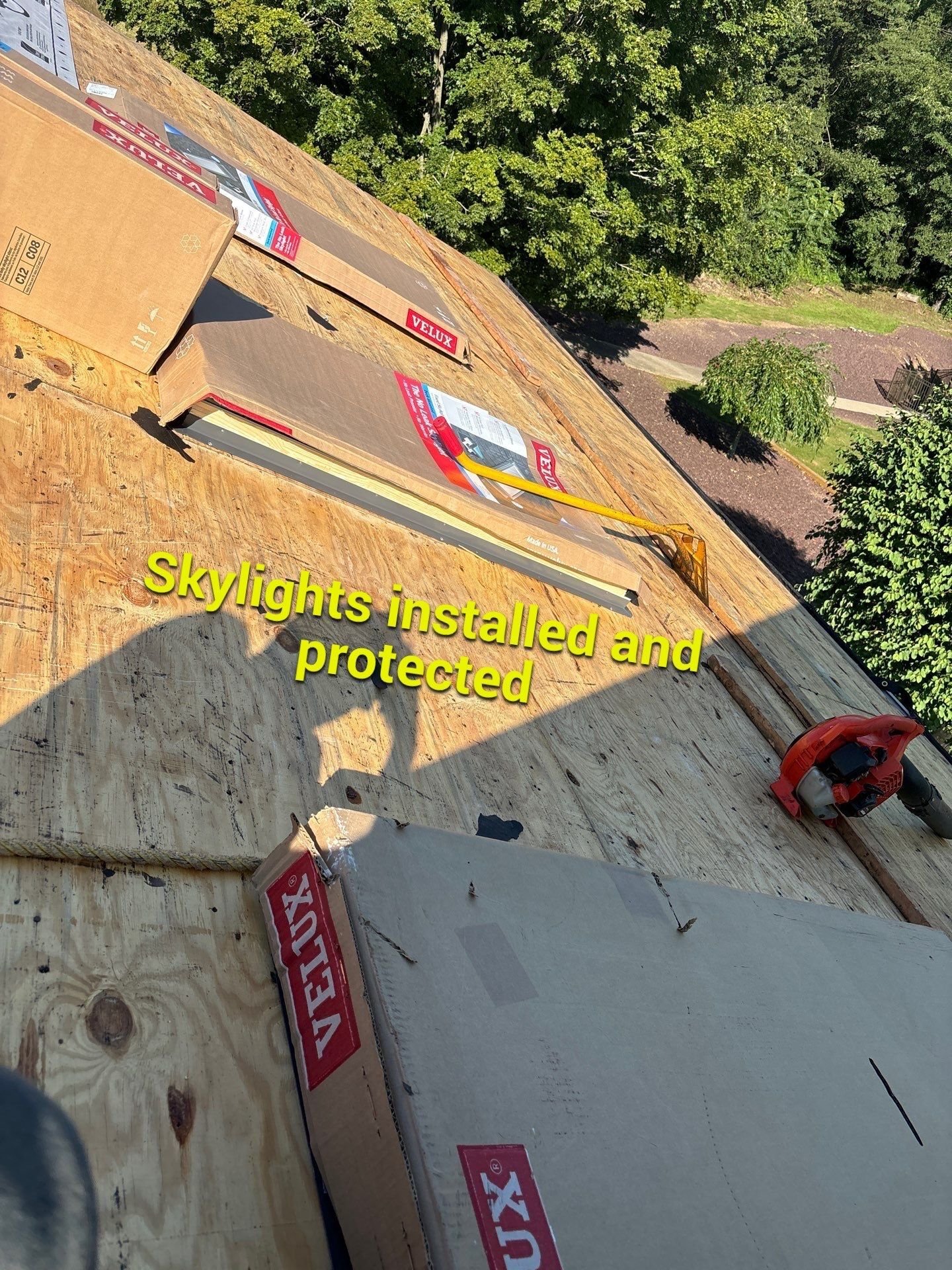 skylights installed and protected for Williamsport PA roof replacement