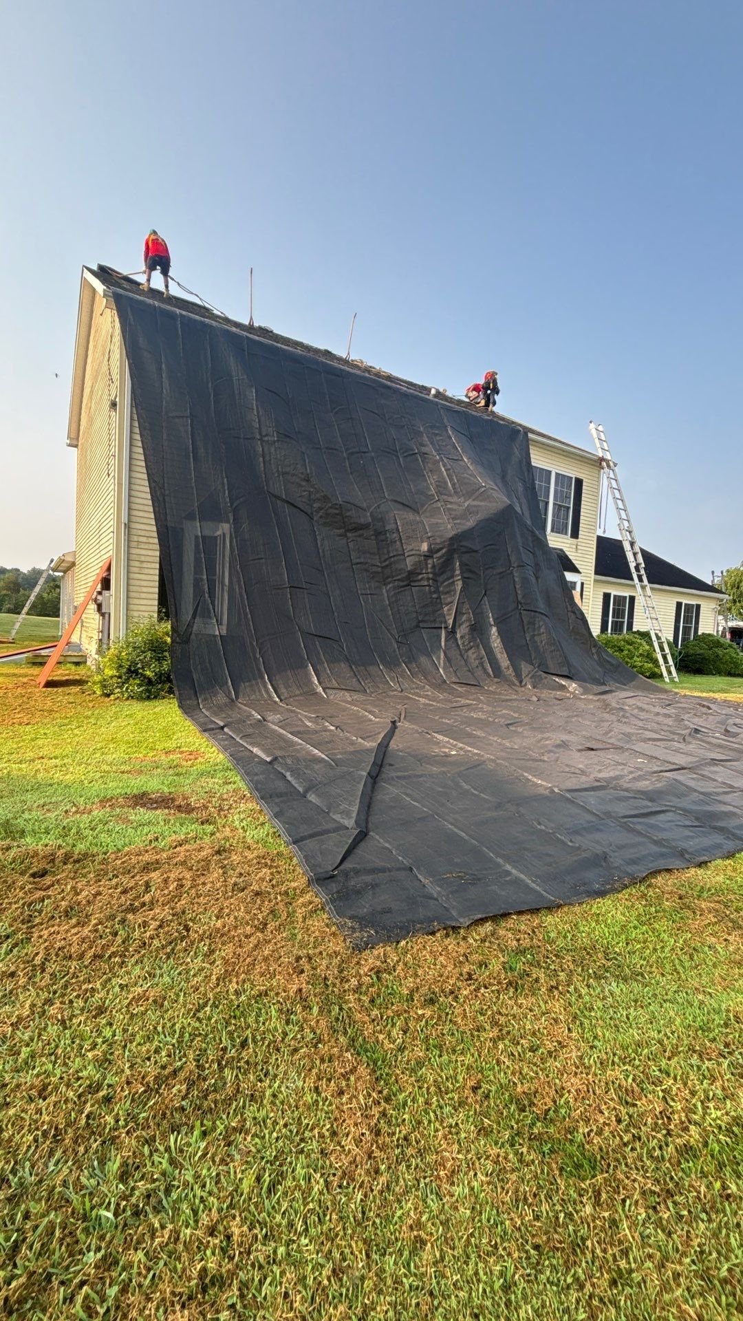 tarp protection during roof replacement in New Columbia PA